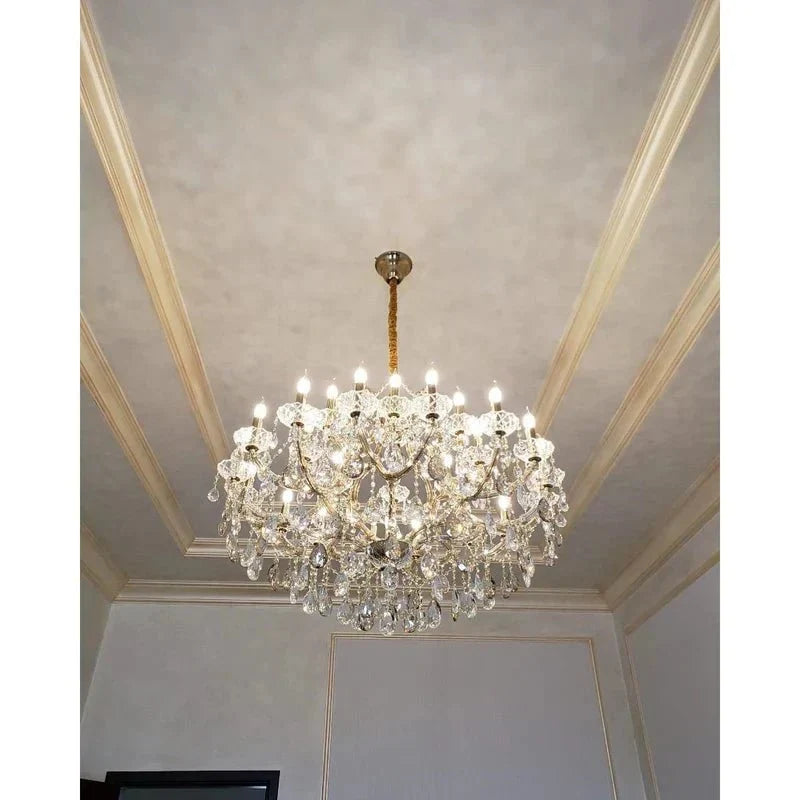Allumage Extra Wide Classic Crystal Chandelier - 24" Width x 22" Height 6 LightsGoldClear Crystalcasivra