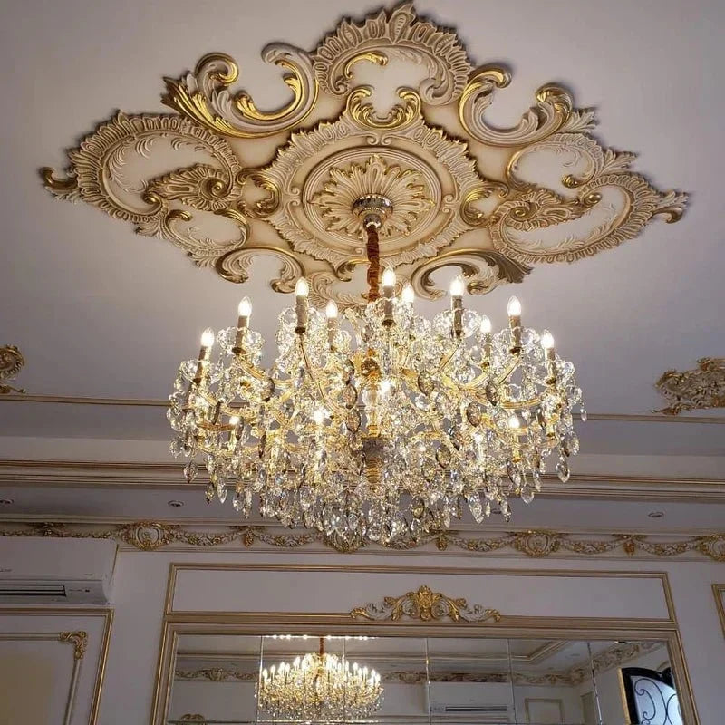 Allumage Extra Wide Classic Crystal Chandelier - 24" Width x 22" Height 6 LightsGoldClear Crystalcasivra