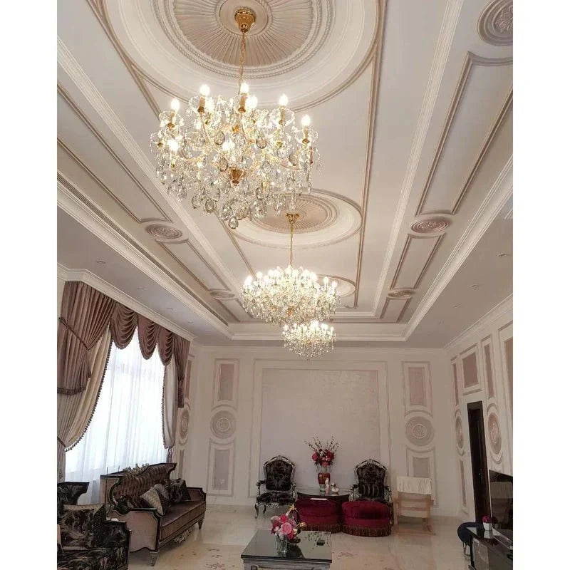 Allumage Extra Wide Classic Crystal Chandelier - 24" Width x 22" Height 6 LightsGoldClear Crystalcasivra