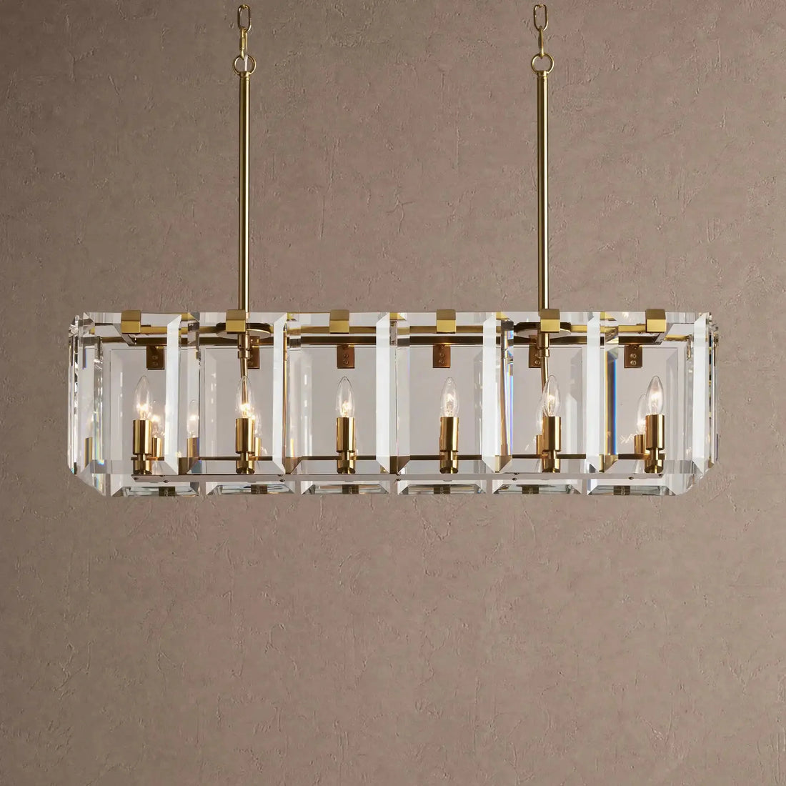 Amaris Rectangular Chandelier 12/16 Light - 12-LightBrasscasivra