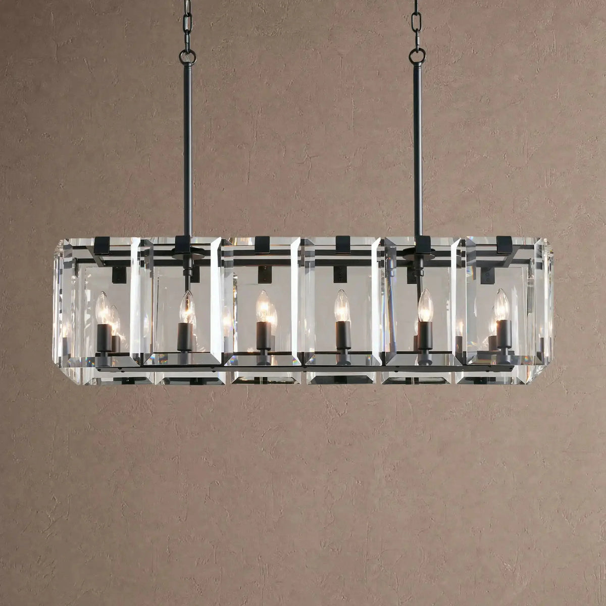 Amaris Rectangular Chandelier 12/16 Light - 12-LightBlackcasivra