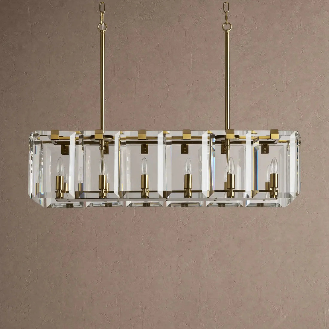 Amaris Rectangular Chandelier 12/16 Light - 12-LightBrasscasivra
