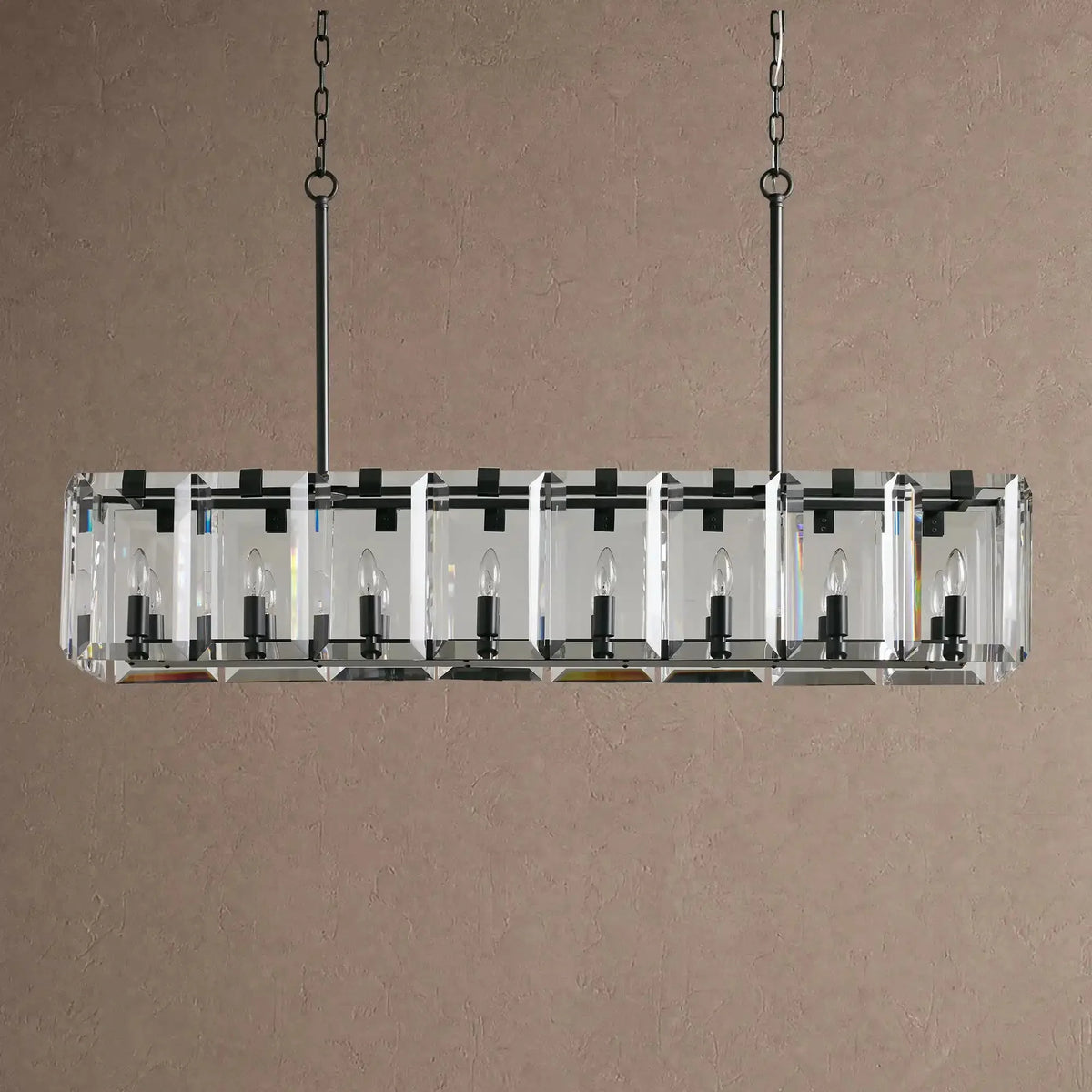 Amaris Rectangular Chandelier 12/16 Light - 16-LightBlackcasivra