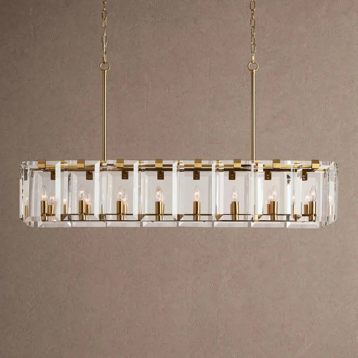 Amaris Rectangular Chandelier 12/16 Light - 16-LightBrasscasivra