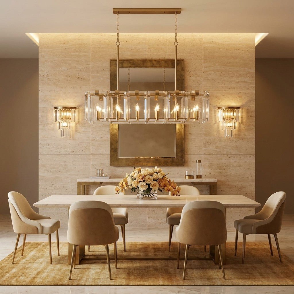 Amaris Rectangular Chandelier 12/16 Light - 12-LightBrasscasivra