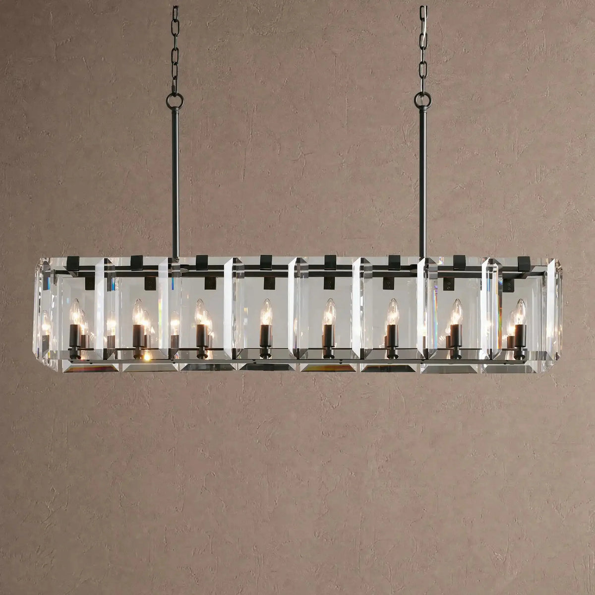 Amaris Rectangular Chandelier 12/16 Light - 16-LightBlackcasivra