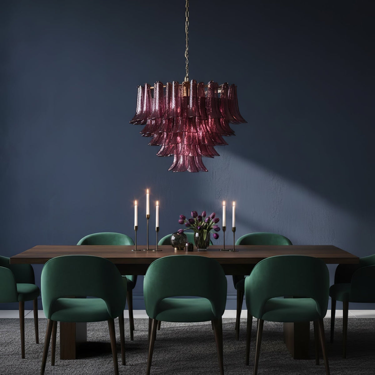 Amethyst Bloom Chandelier - ∅ 39.4″ x H 27.6″Gold & Amethystcasivra