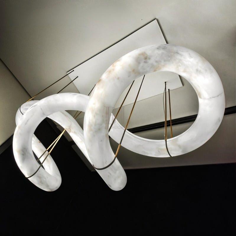 Ametris Alabaster Chandelier Light - L30.7"(79cm) x W21.6"(55cm) x H70.5"(178cm)Warm White (3000K)casivra