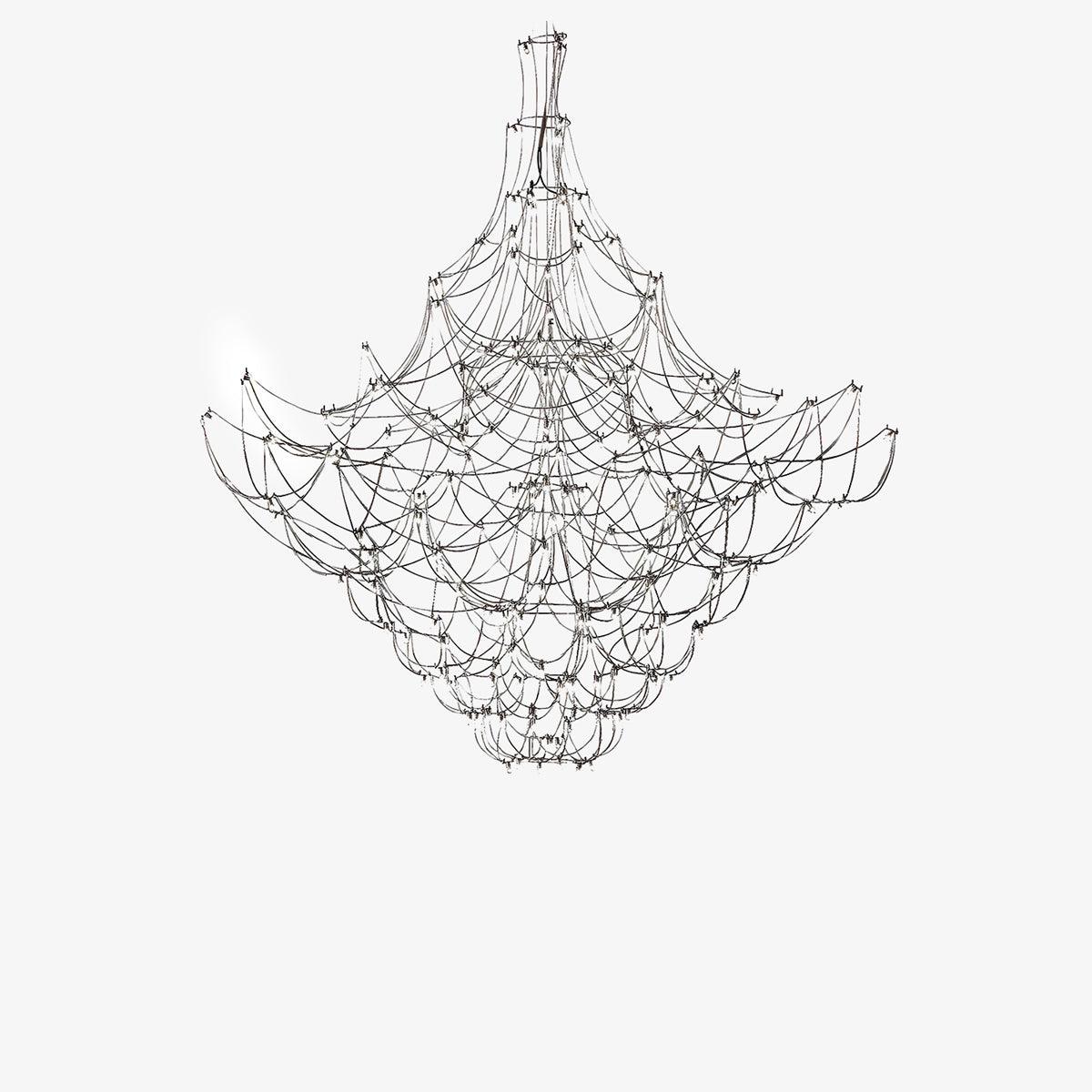 Amos Light Group Chandelier - Φ 31.5″ x H 31.5″ / Dia 80cm x H 80cmChromeWarm Lightcasivra