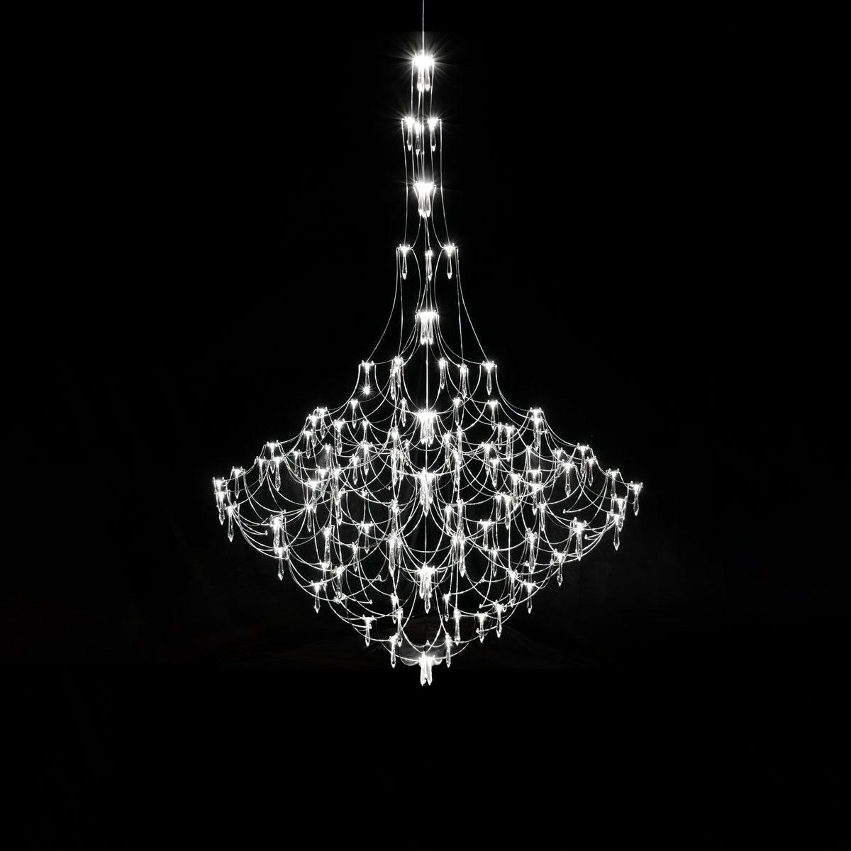 Amos Light Group Chandelier - Φ 39.4″ x H 66.9″ / Dia 100cm x H 170cmChromeWarm Lightcasivra