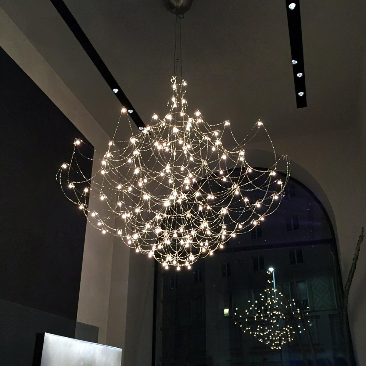 Amos Light Group Chandelier - Φ 78.7″ x H 78.7″ / Dia 200cm x H 200cmChromeWarm Lightcasivra