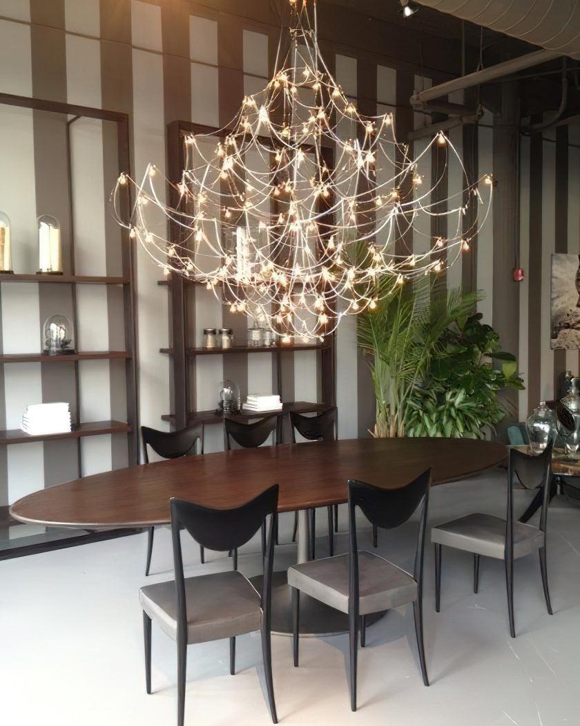 Amos Light Group Chandelier - Φ 31.5″ x H 31.5″ / Dia 80cm x H 80cmChromeWarm Lightcasivra