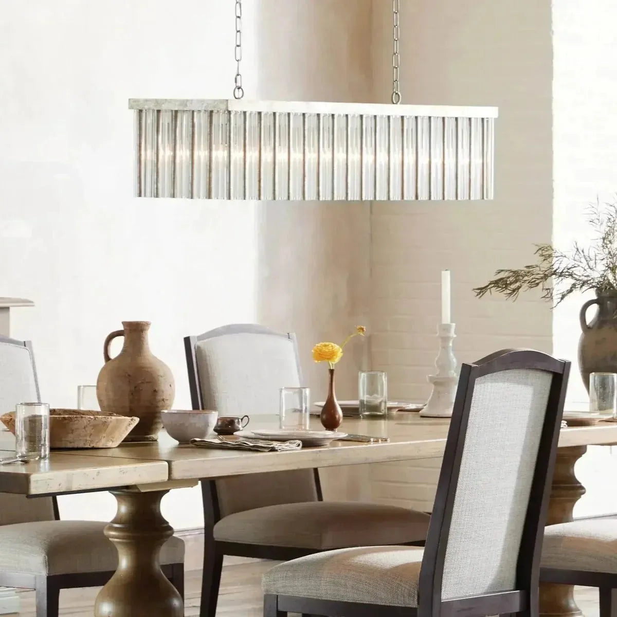 Aragon Rectangular Chandelier 48'' 56'' in clear - dining room lighting