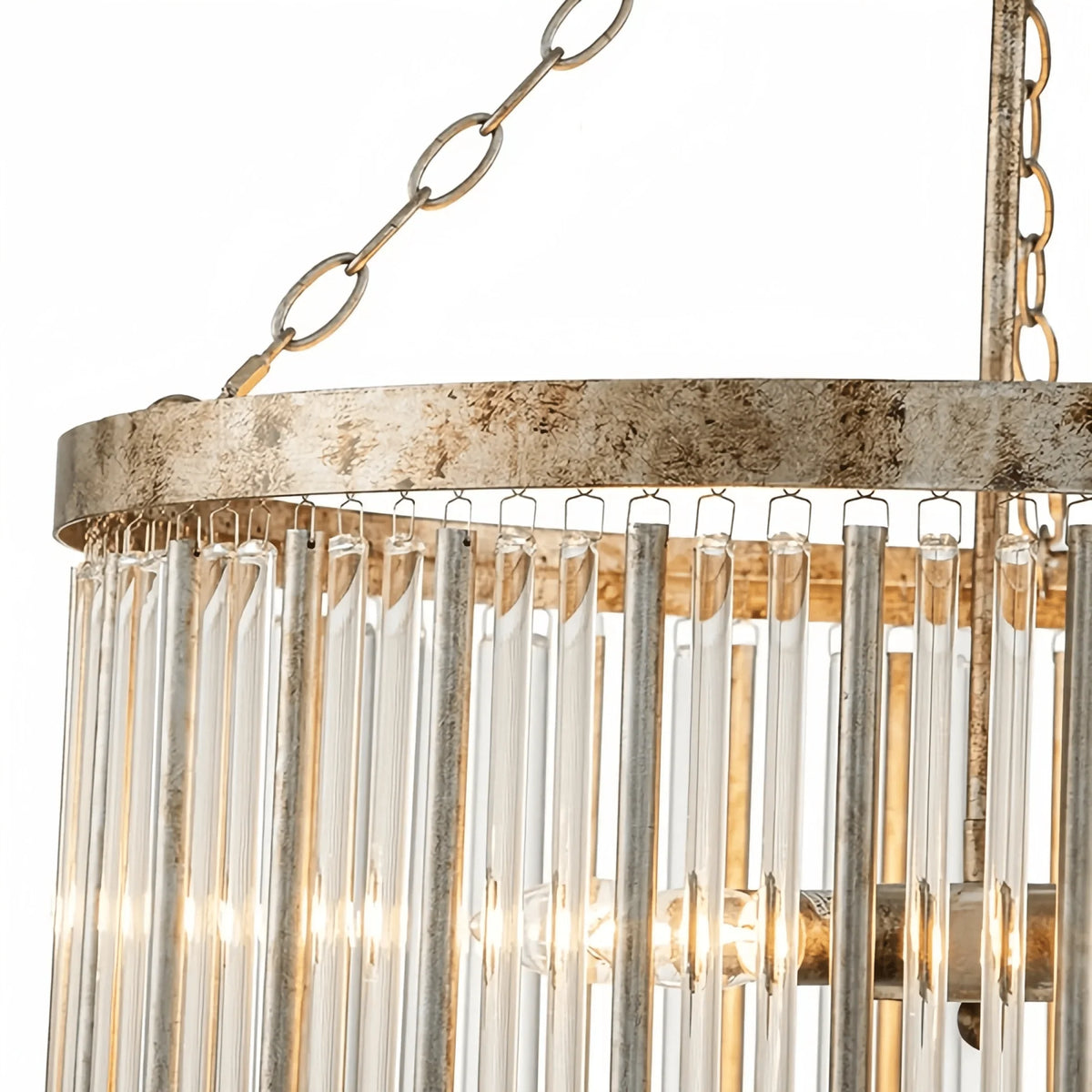 Aragon Round Chandelier 24"35" in clear by Blush Lighting