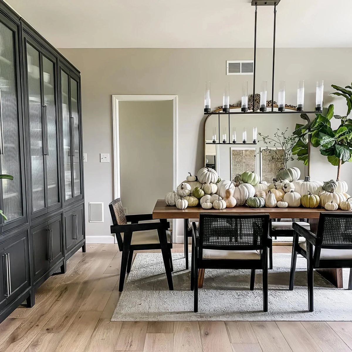 Alaric Linear Chandelier 5/7/8 Light in brass - dining room lighting