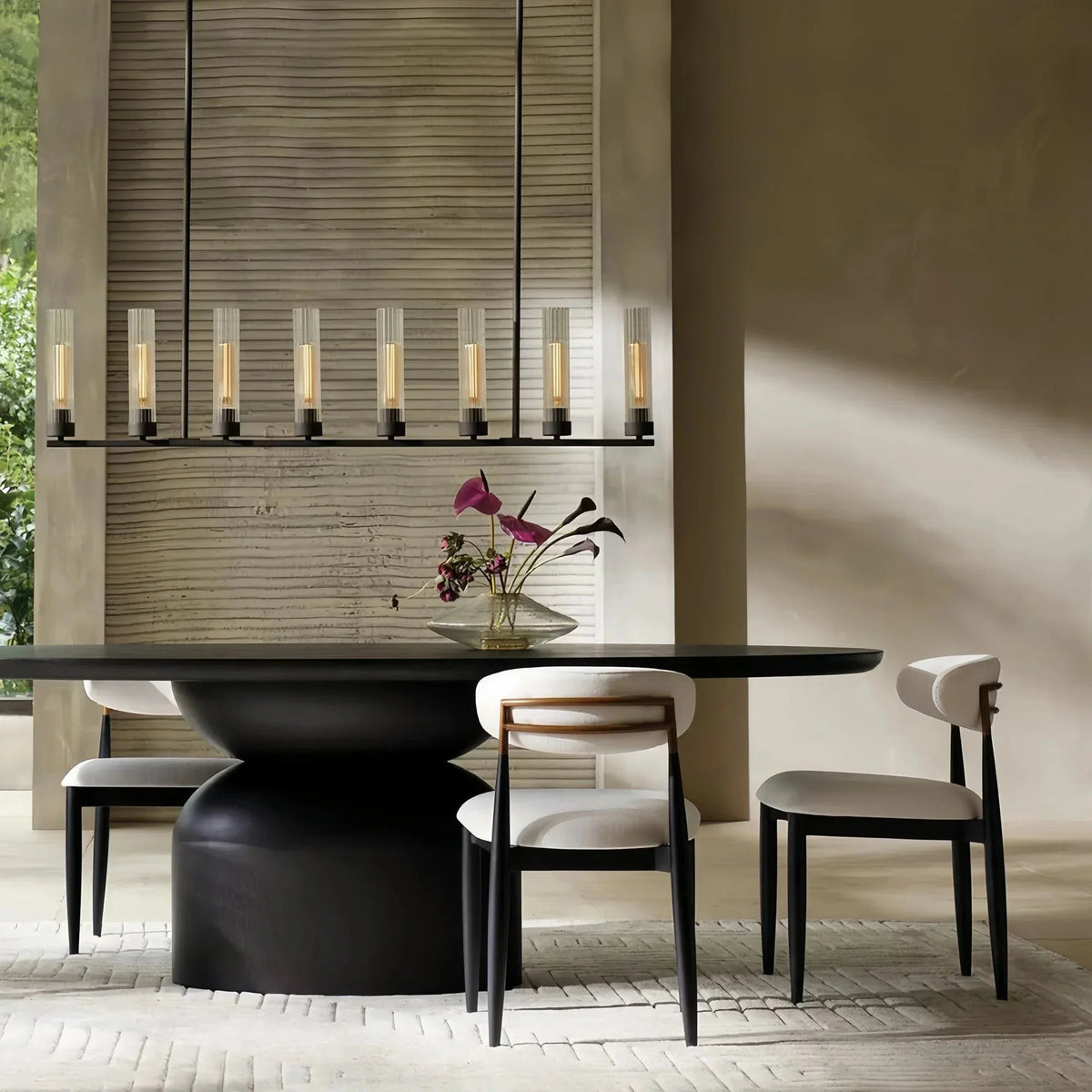 Alaric Linear Chandelier 5/7/8 Light in brass - modern dining room lighting