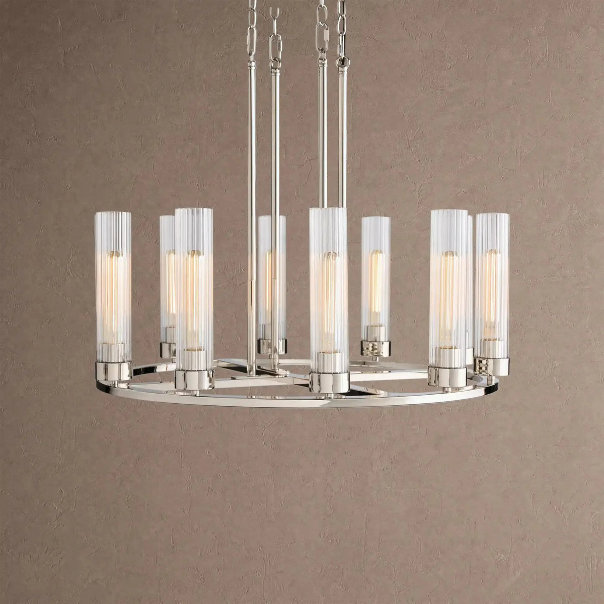 Alaric Round Chandelier 10/12 Light - 30" 10-LightNickelcasivra