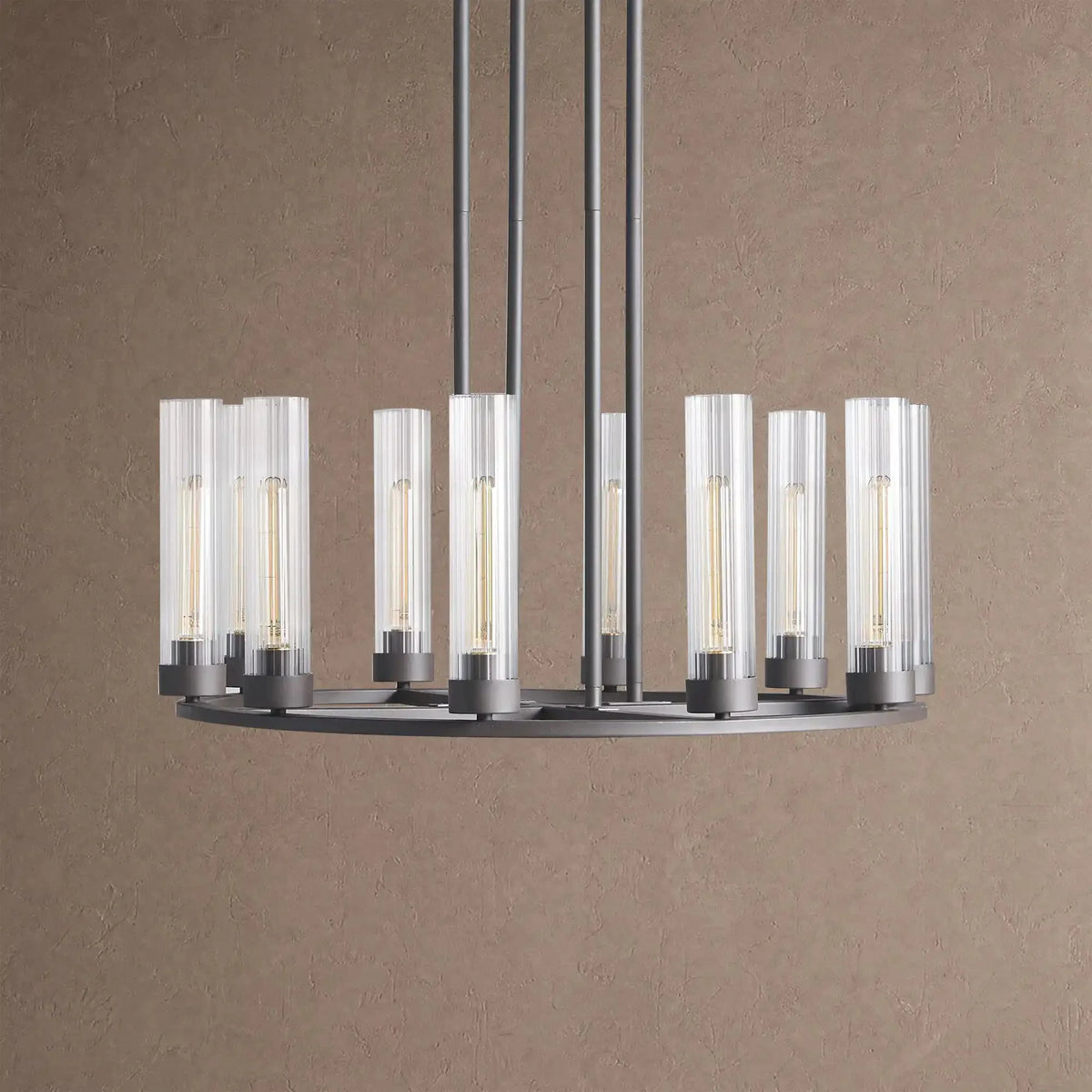 Alaric Round Chandelier 10/12 Light - 30" 10-LightBrasscasivra