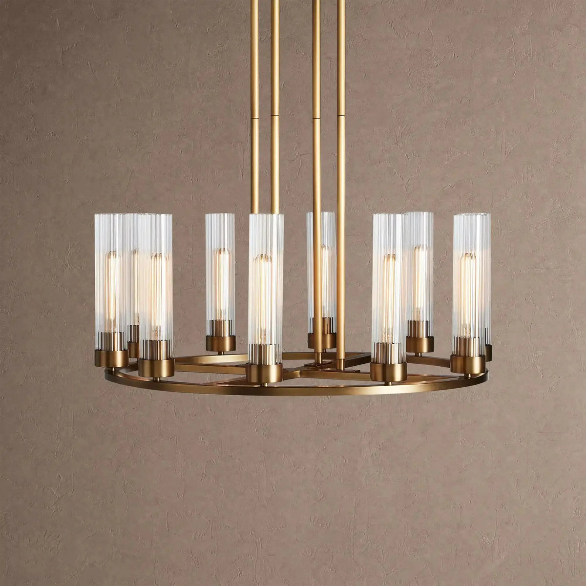 Alaric Round Chandelier 10/12 Light - 30" 10-LightBrasscasivra