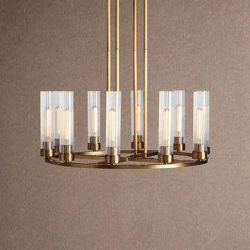 Alaric Round Chandelier 10/12 Light - 30" 10-LightBrasscasivra
