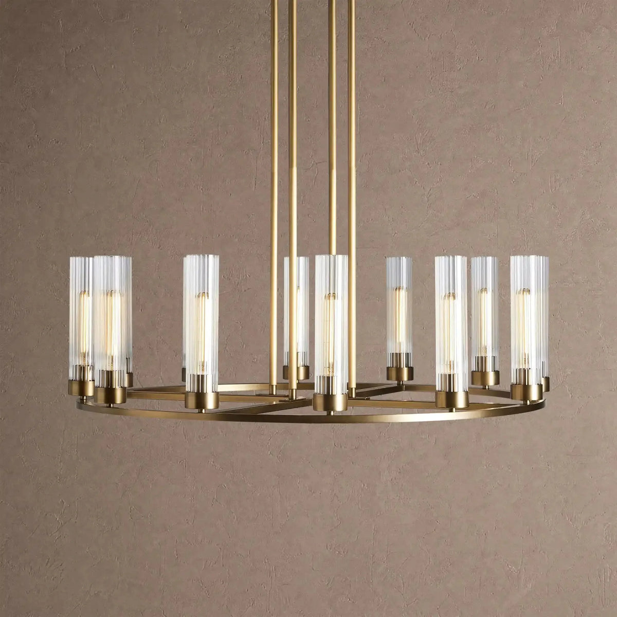 Alaric Round Chandelier 10/12 Light - 40" 12-LightBrasscasivra