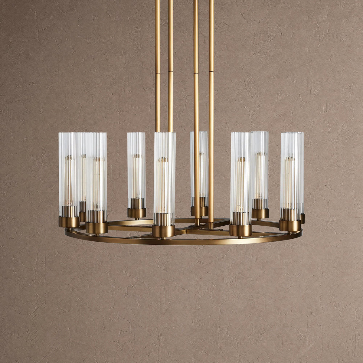 Alaric Round Chandelier 10/12 Light - 30" 10-LightBrasscasivra