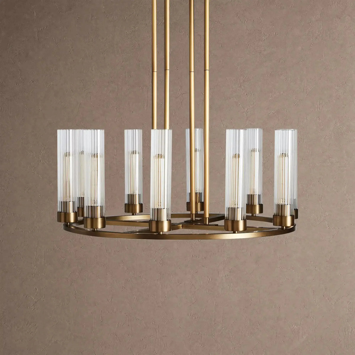 Alaric Round Chandelier 10/12 Light - 30" 10-LightBrasscasivra