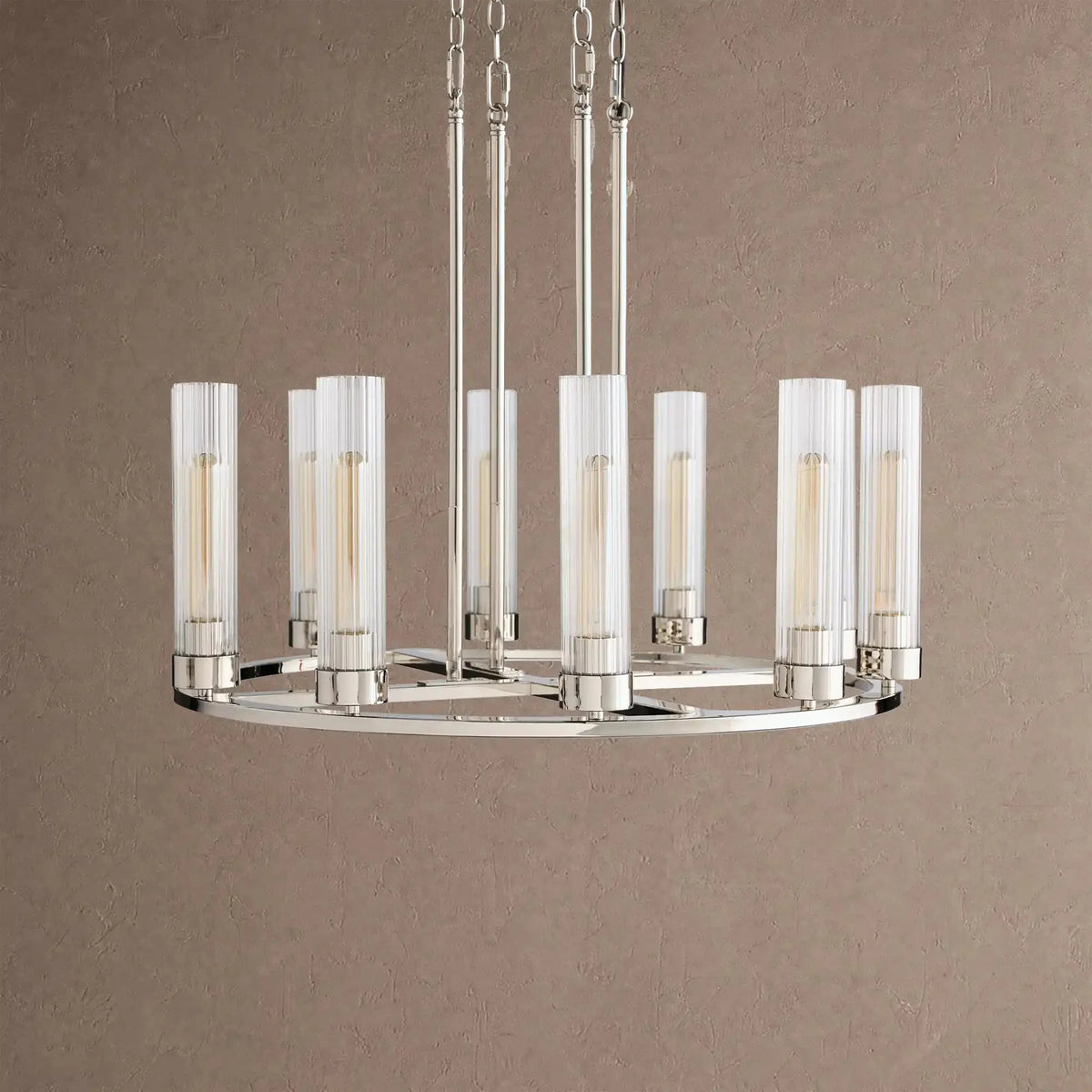 Alaric Round Chandelier 10/12 Light - 30" 10-LightNickelcasivra