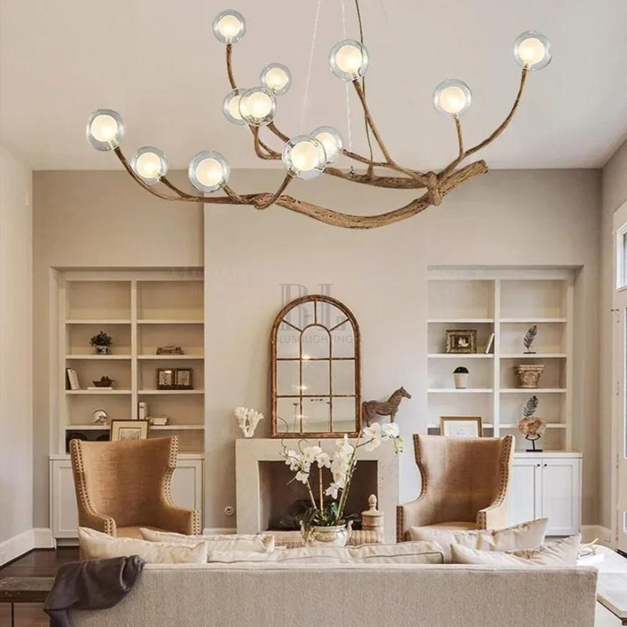 Appa Rustic Tree Branch Chandelier - casivra
