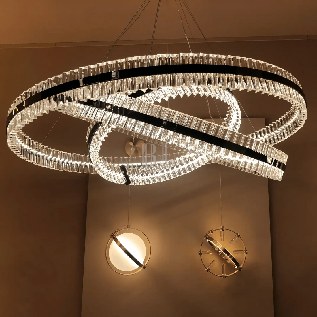 Aquinox 3 - Tier Round Crystal Ring LED Chandelier - 28" DiameterLacquered Brasscasivra
