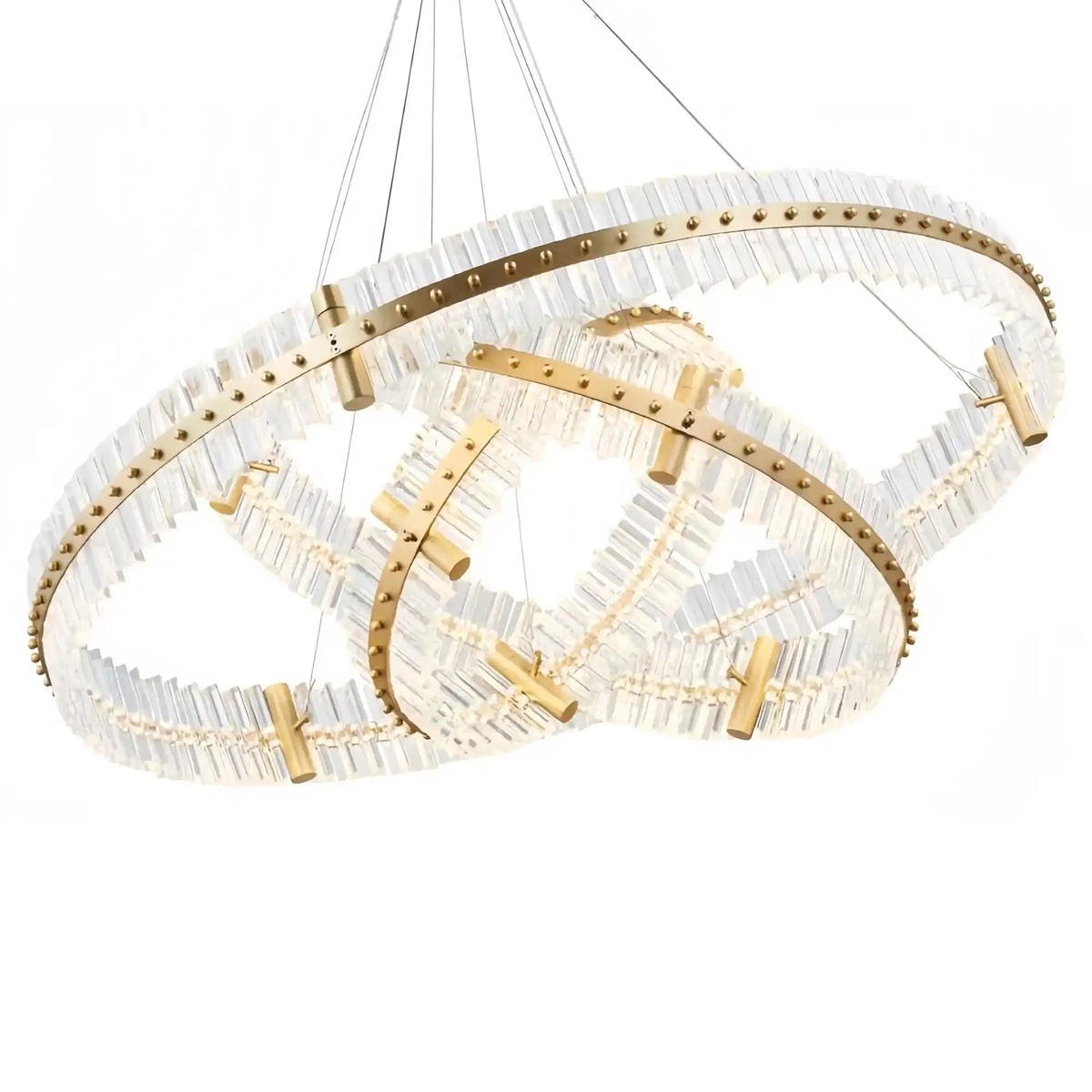 Aquinox 3 - Tier Round Crystal Ring LED Chandelier - 28" DiameterPolished Nickelcasivra