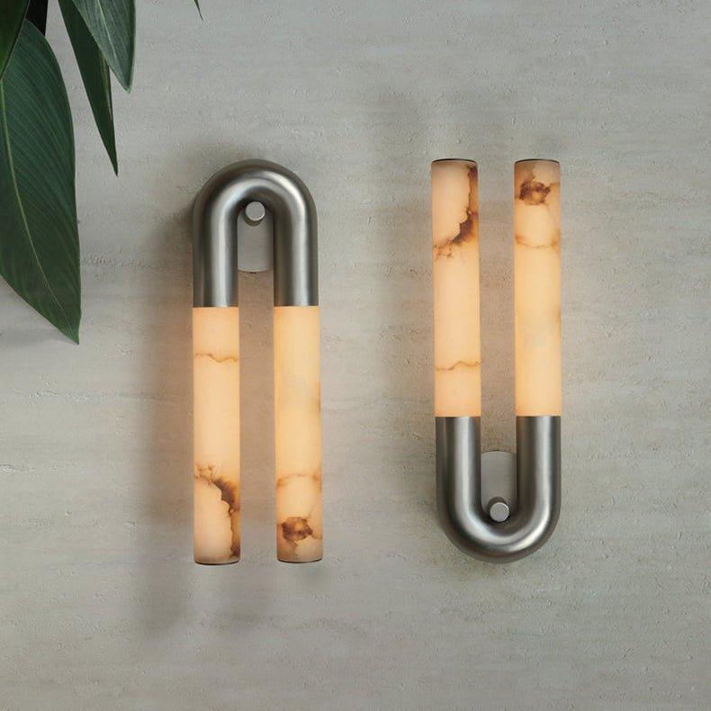 Arch Alabaster Sconce - ∅ 5.5″ x H 17.7″Bronze & Whitecasivra