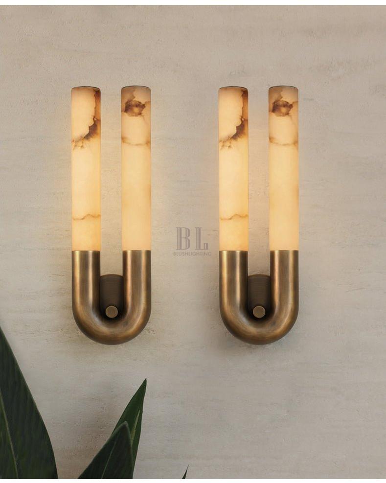 Arch Alabaster Sconce - ∅ 5.5″ x H 17.7″Bronze & Whitecasivra