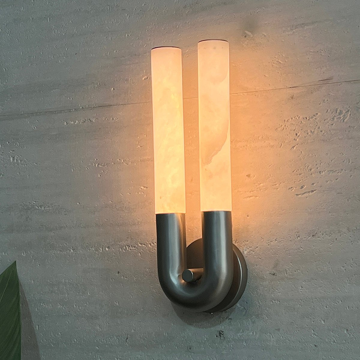 Arch Alabaster Sconce - ∅ 5.5″ x H 17.7″Nickel & Whitecasivra