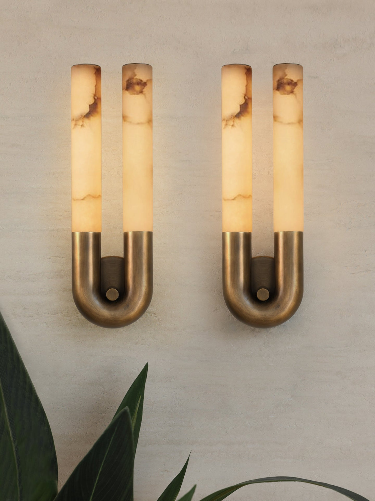 Arch Alabaster Sconce - ∅ 5.5″ x H 17.7″Nickel & Whitecasivra