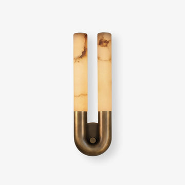 Arch Alabaster Sconce - ∅ 5.5″ x H 17.7″Bronze & Whitecasivra