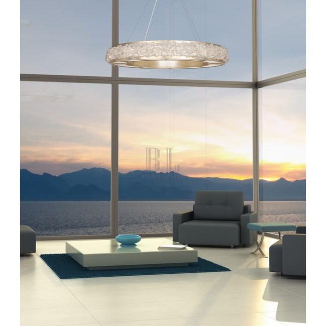 Arctic Halo Crystal Chandelier - Champagne Tinted Gold Leaf30”casivra