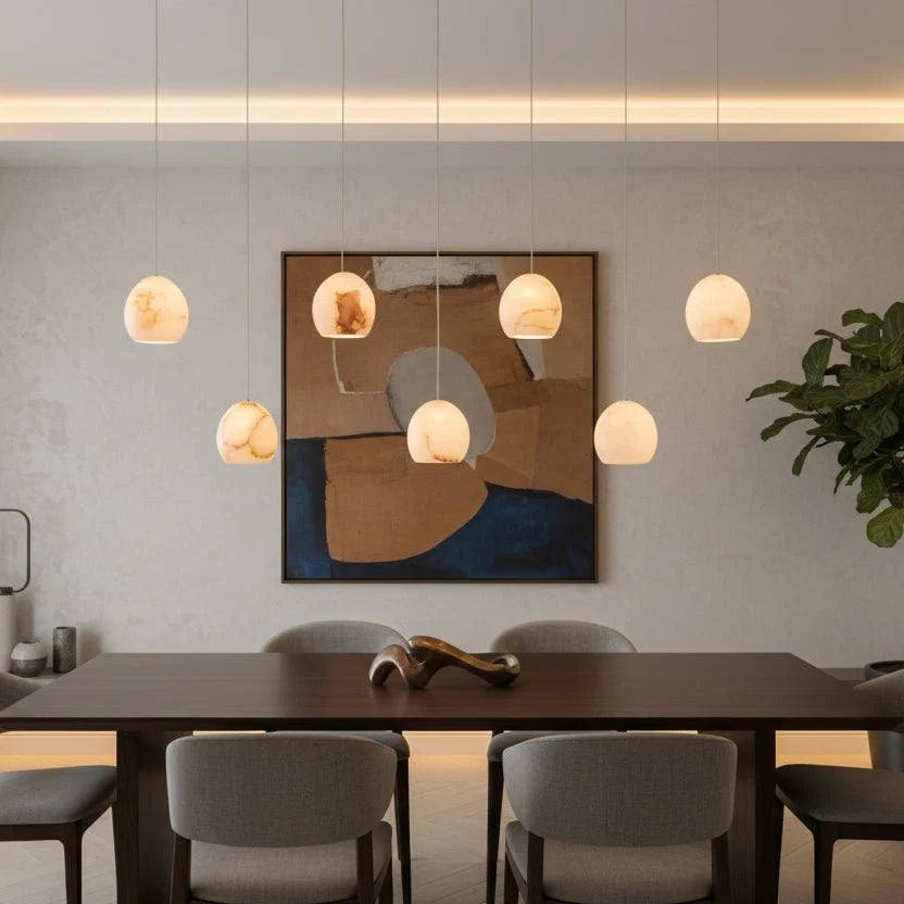 Avila Rectangular Chandelier 7/15/30 Light styled in a modern dining room