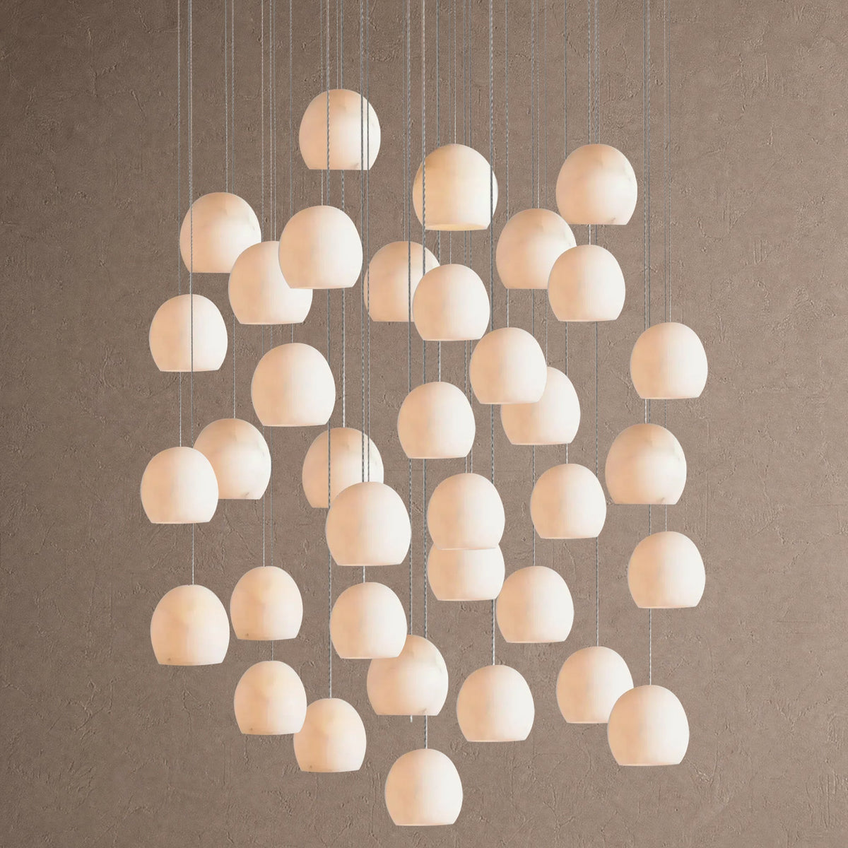 Avila Round Alabaster Chandelier Light - 36-Lightcasivra