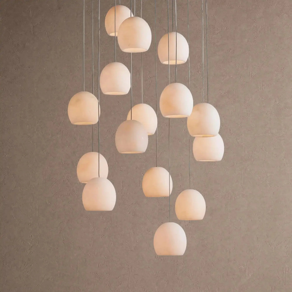 Avila Round Alabaster Chandelier Light - 15-Lightcasivra