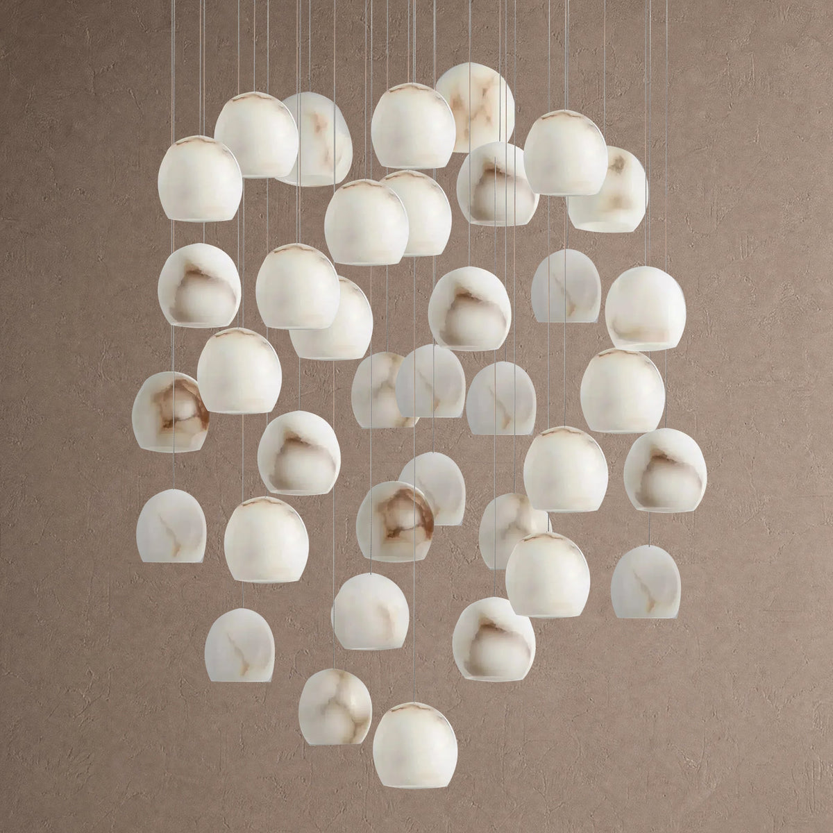 Avila Round Alabaster Chandelier Light - 36-Lightcasivra