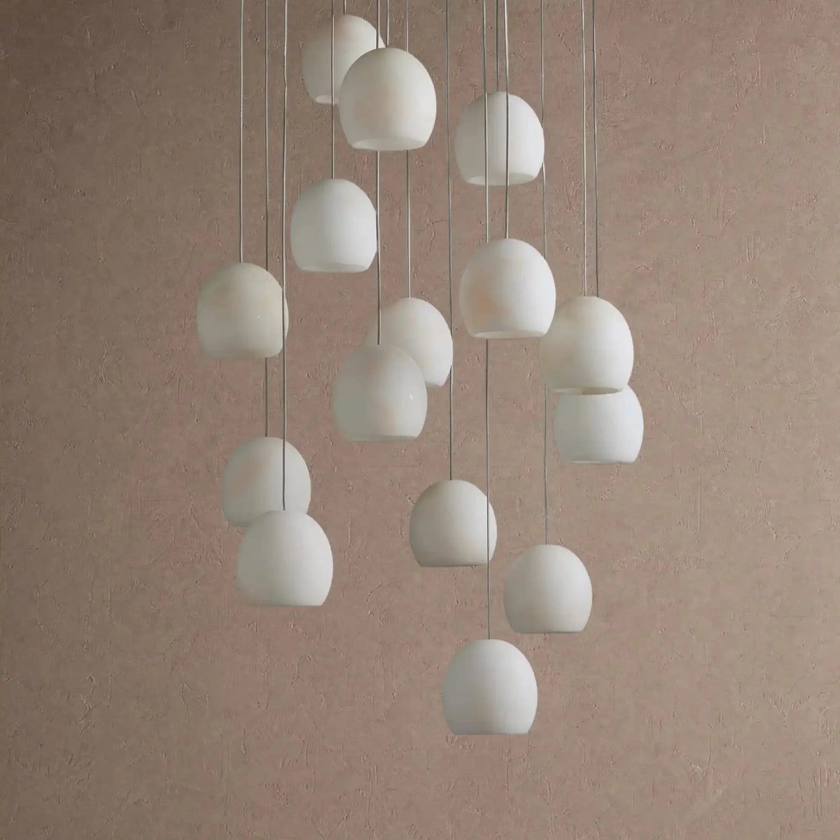 Avila Round Alabaster Chandelier Light - 15-Lightcasivra