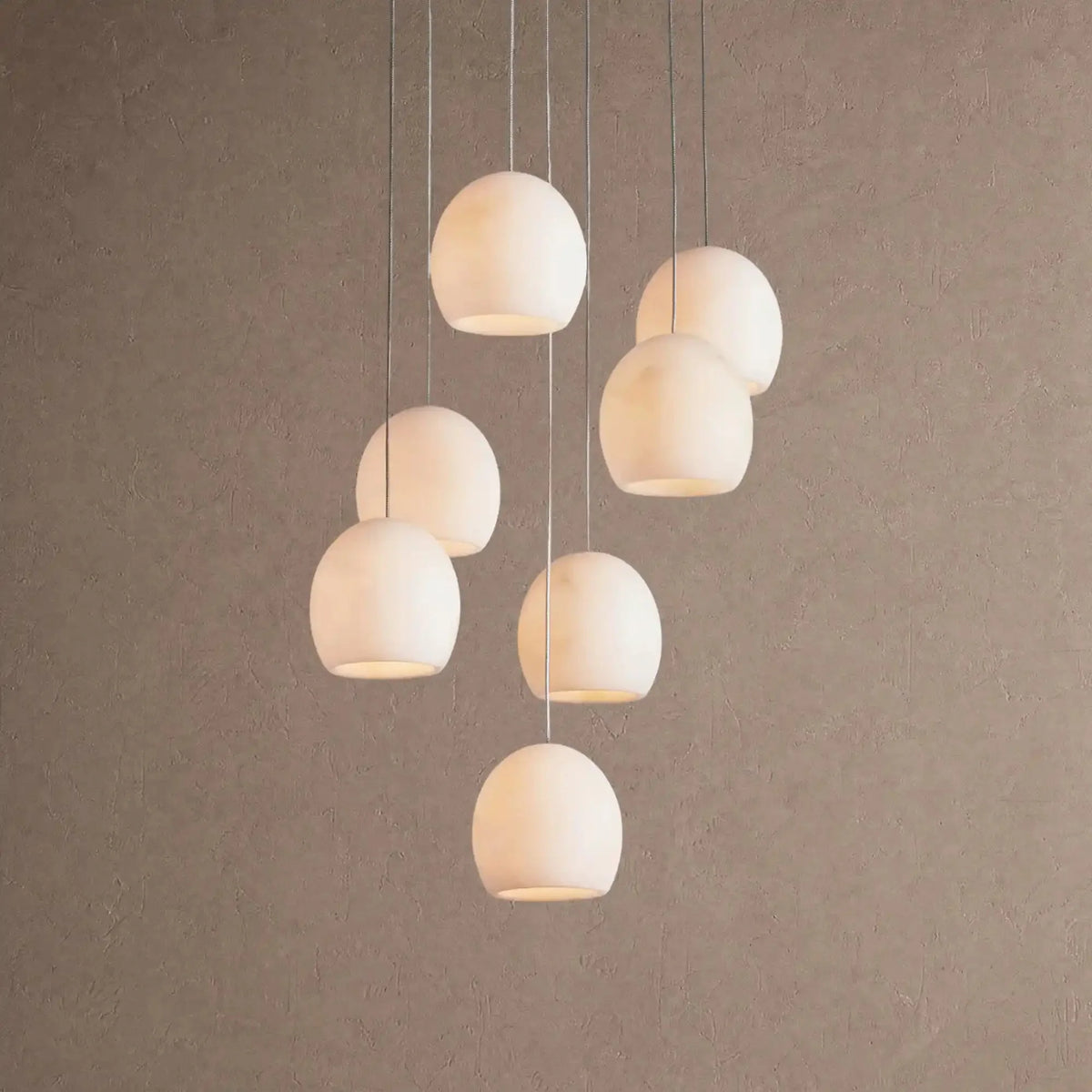 Avila Round Alabaster Chandelier Light - 7-Lightcasivra