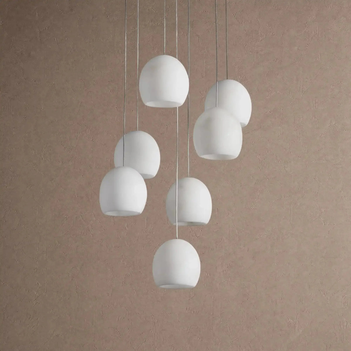 Avila Round Alabaster Chandelier Light - 7-Lightcasivra