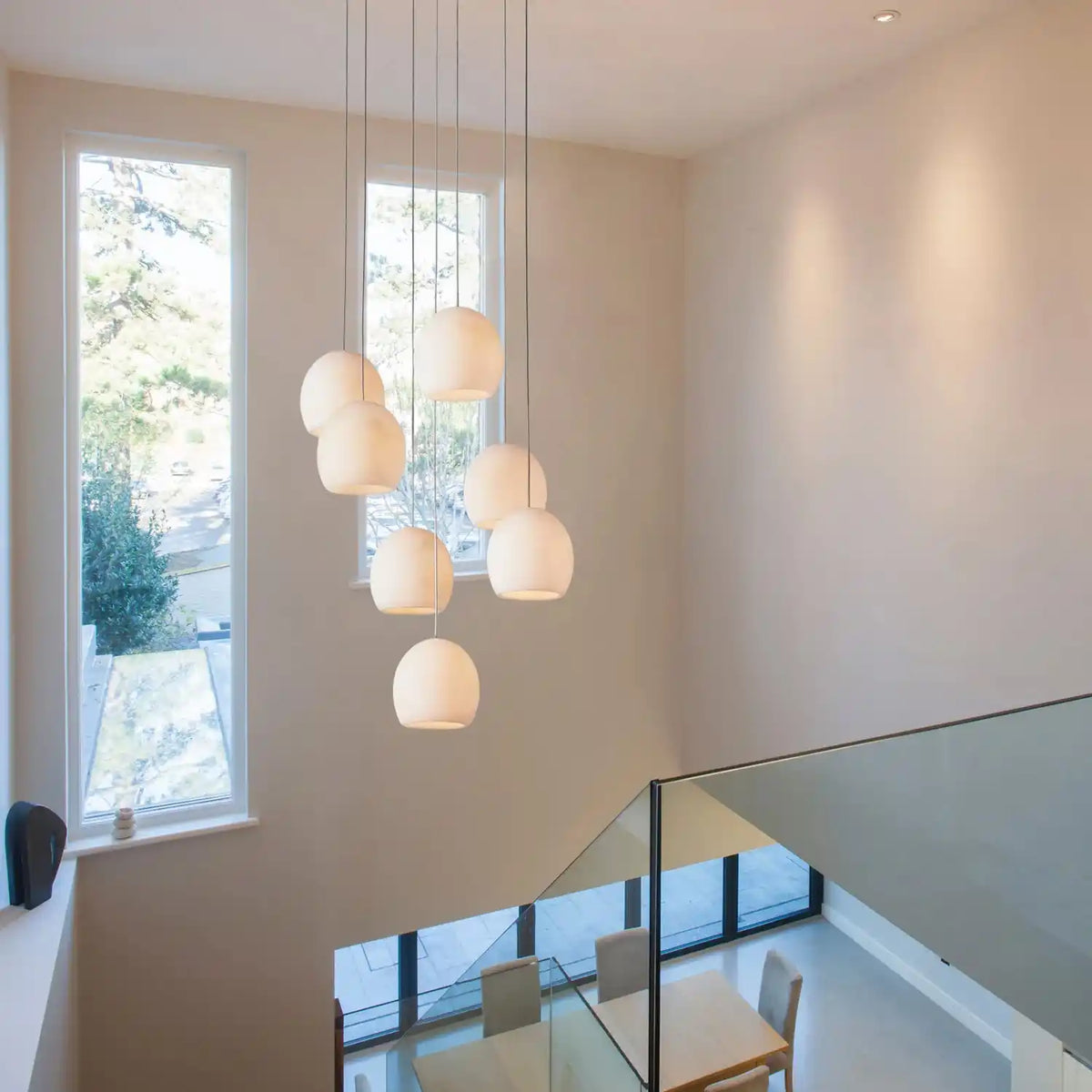 Avila Round Alabaster Chandelier Light - white finish, modern home lighting