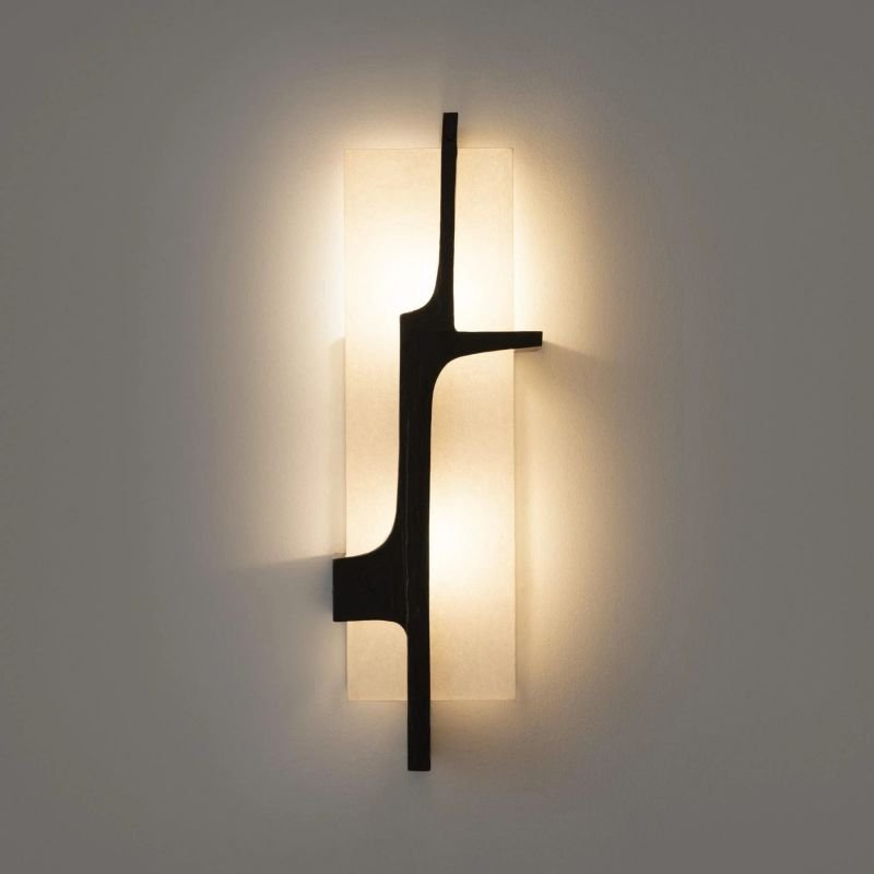 Arie Alabaster Wall Sconce - DIA 15 CM X H 38 CM / ∅ 5.9″ X H 15″Blackcasivra