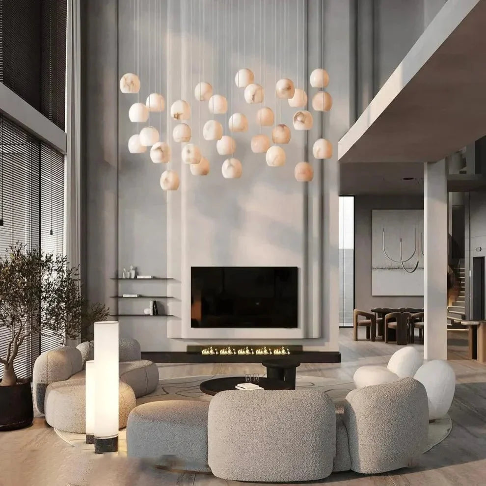 Avila Rectangular Chandelier 7/15/30 Light - white finish, modern home lighting