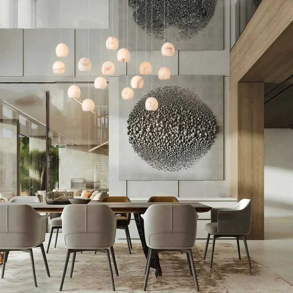 Avila Rectangular Chandelier 7/15/30 Light in white by Blush Lighting