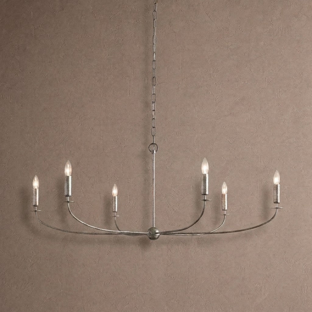 Arnett Round Chandelier - 6 LIGHTSILVERcasivra