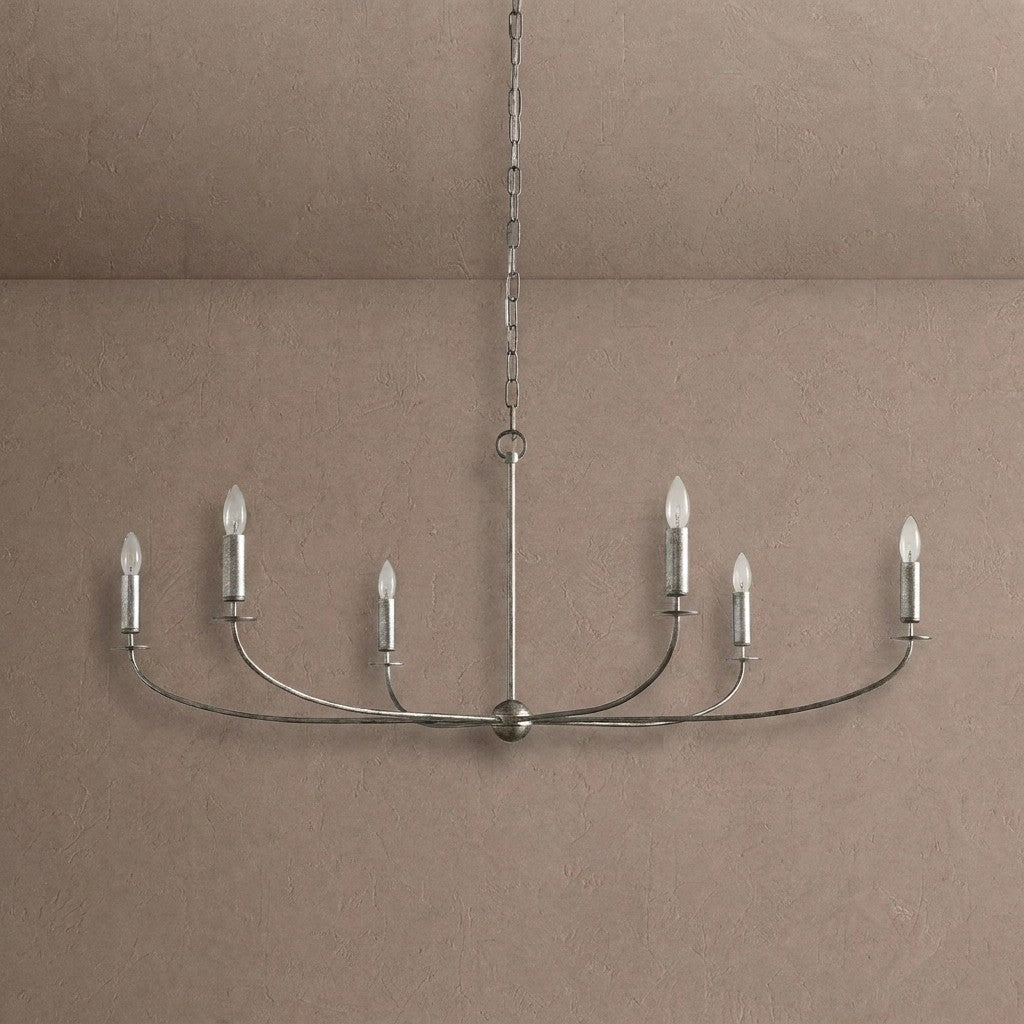 Arnett Round Chandelier - 6 LIGHTSILVERcasivra